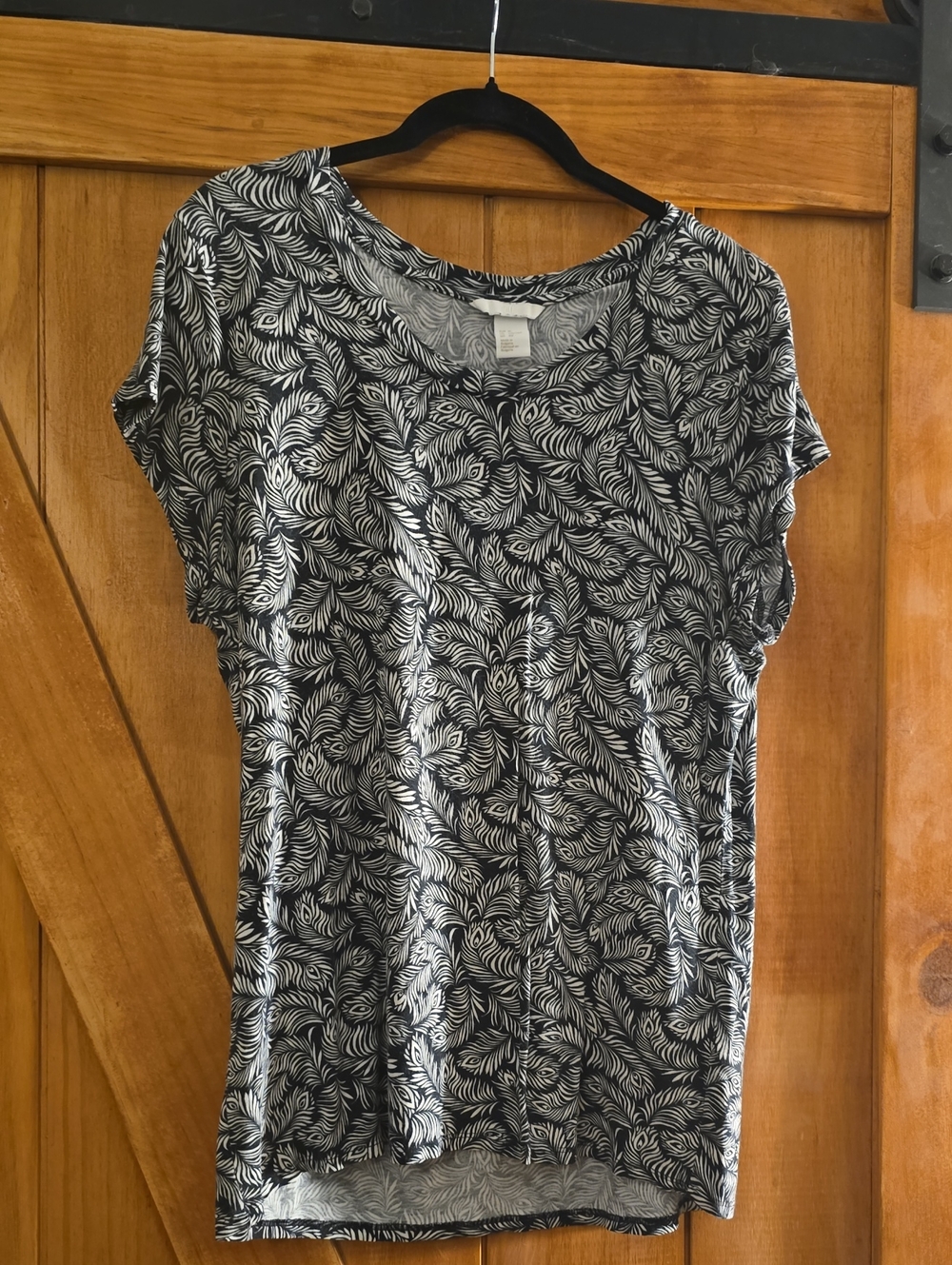 H&M Black Peacock Top